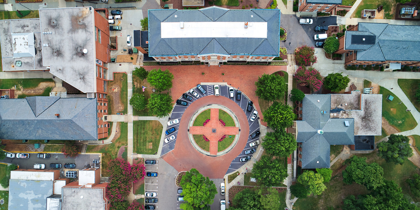 NCCU admin building overhead